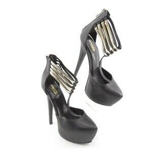 Size 8 black and gold shoes